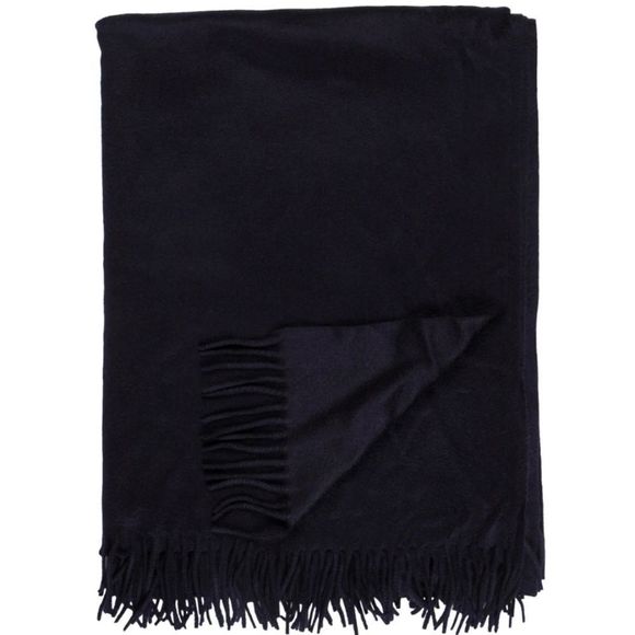 𝅺Navy Loro Piana large cashmere unito throw w fringe - Picture 2 of 2